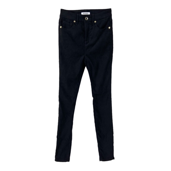 GOOD AMERICAN Pants Good Legs Faux Suede Black - Picture 1 of 8